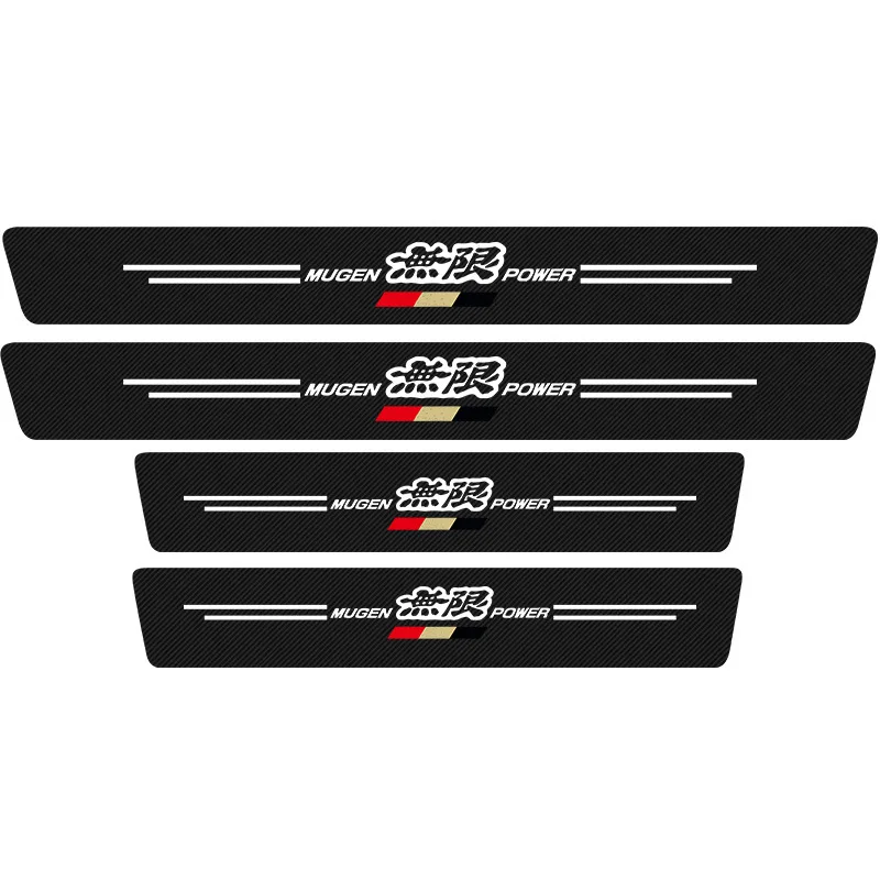 MUGEN Car Door Sill Protection Sticker Carbon Fiber Decorative Strip for Honda Mugen Power Accord Civic Vezel Crv City Jazz Hrv