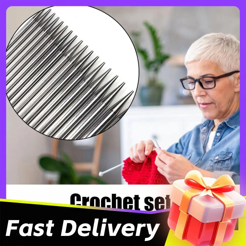 

Stainless Steel Crochet Hook Kits Removing Circular Needle Sewing Needles Multifunctional Comfortable Grip for Sewing Weave Tool