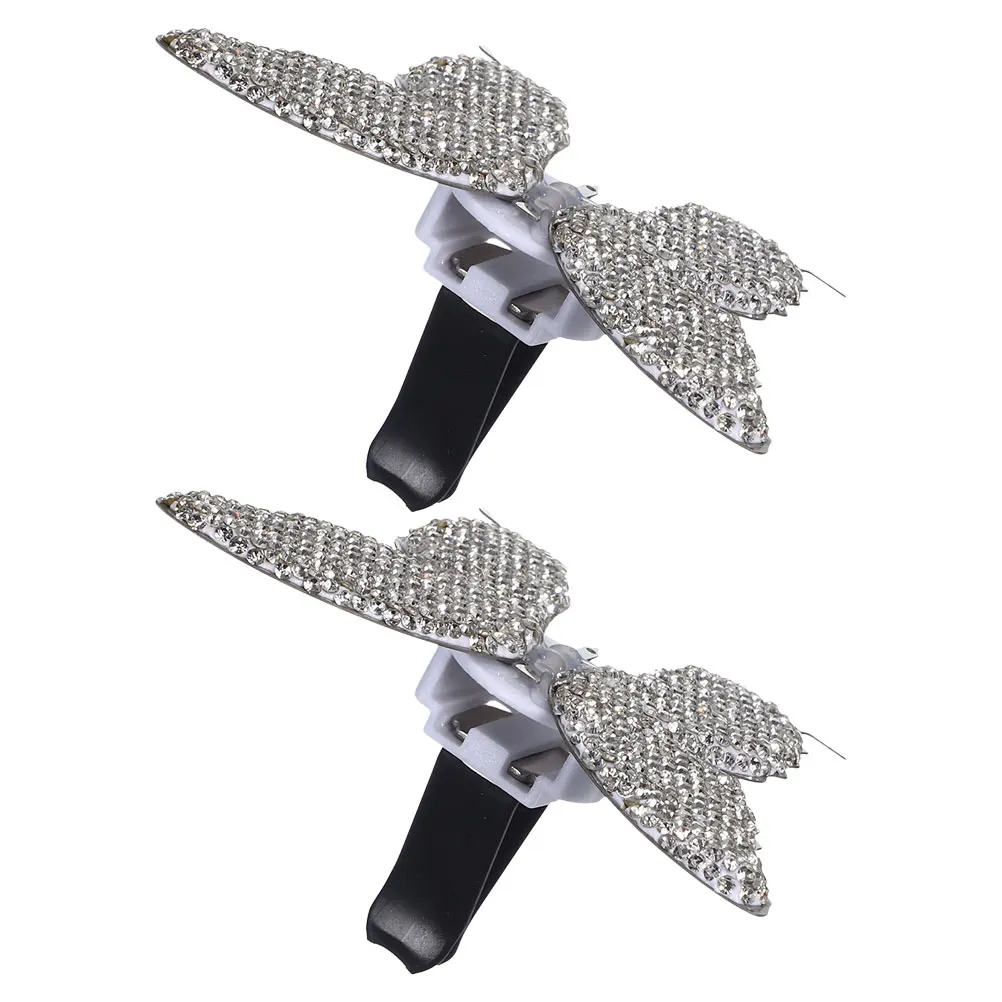 

2pcs Car Air Vent Clips Rhinestone Butterfly Aroma Decoration Perfume Clip Long Lasting Scent Car Interior Decor Dashboard