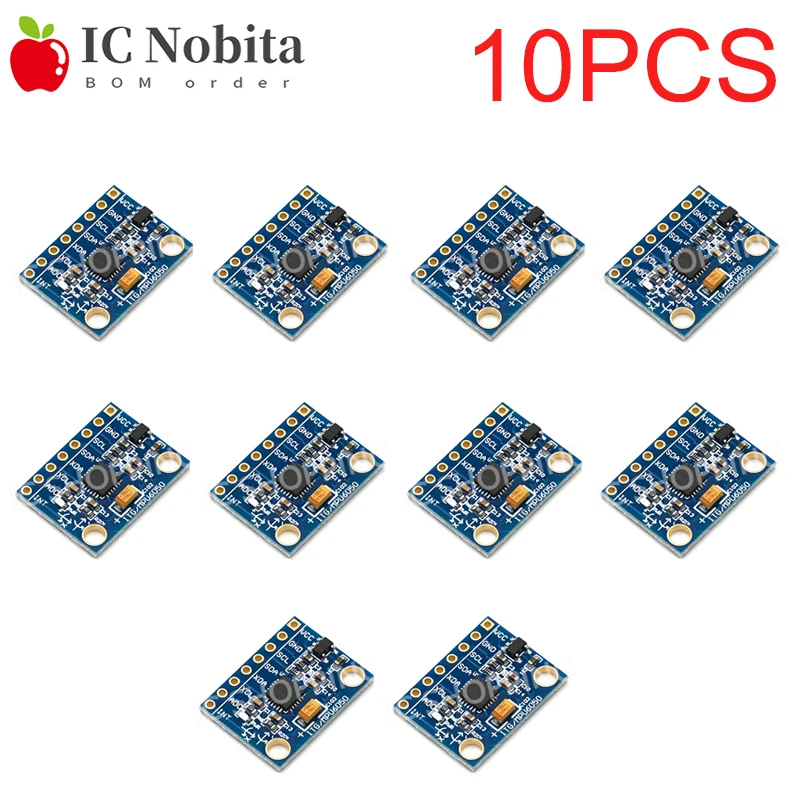 10PCS GY-521 MPU6050 3 Axis Analog Gyroscope Sensors +  Accelerometer Module MPU-6050 6DOF 3V-5V for Arduino Quadcopter Drone