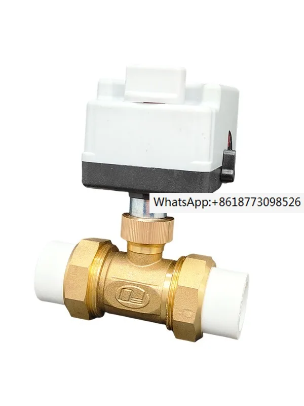 Manual and automatic integrated electric valve PPR electric two-way valve normally closed brass valve power-off closed