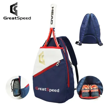 GreatSpeed-Badminton Bolsa De Ombro com Compartimento De Sapato para Crianças, Saco Crossbody, Mochila De Tênis, 1 PackTennis, 2 Peças