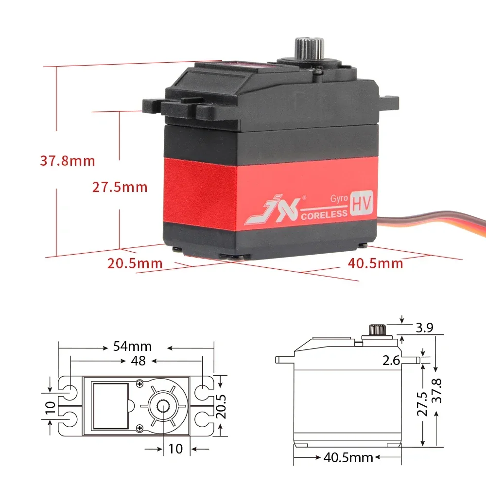 高トルク防水デジタルコアレスサーボモーター,金属ギア,jx rc,PDI-HV5808MG, 7kg,rcカーロボットuavドローンfpv