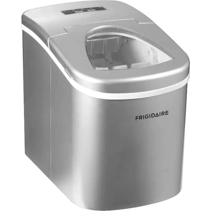 Frigidaire EFIC108-SILVER Counter top Portable, 26 lb per Day Ice Maker Machine, Silver