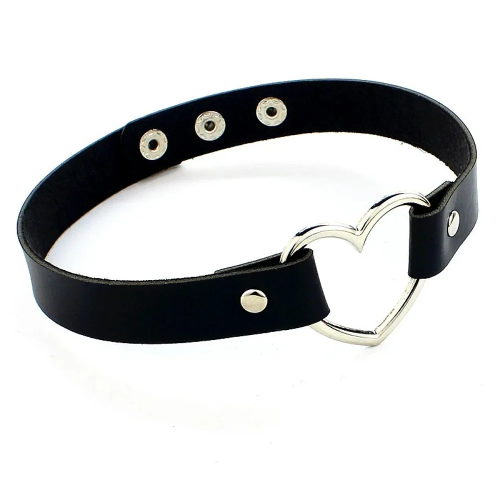 Neue Schwarz Multi Farbe Punk Kragen Halskette Sexy PU Leder Herz Lock Key Spike Halsband für Frauen Gothic Cosplay Partei Schmuck – Detail 21
