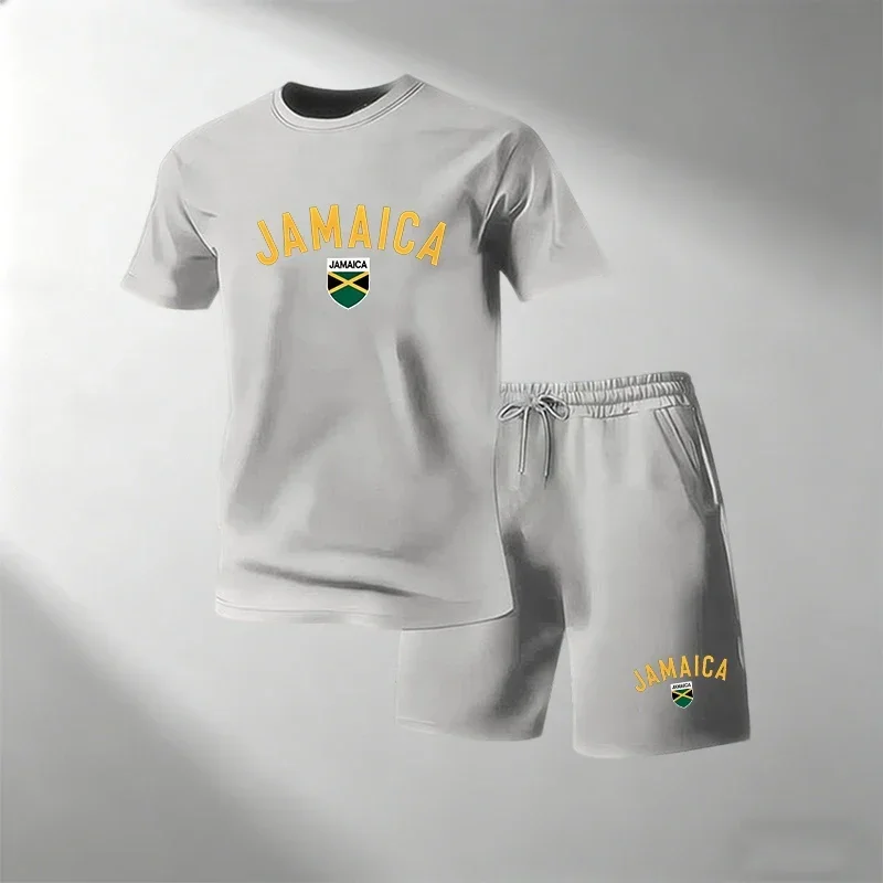 

2026 Hot Sale Summer Casual T-Shirts Sets for Men O-Neck Short Sleeve + Sports Shorts Quick Dry Running Fitness Home Outdoor