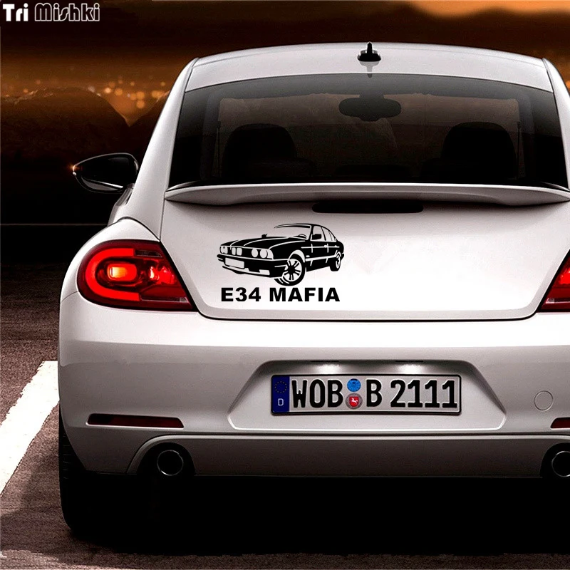 Tri Mishki HZX240 12.3*20cm funny car stickers E34 mafia for bmw auto car sticker