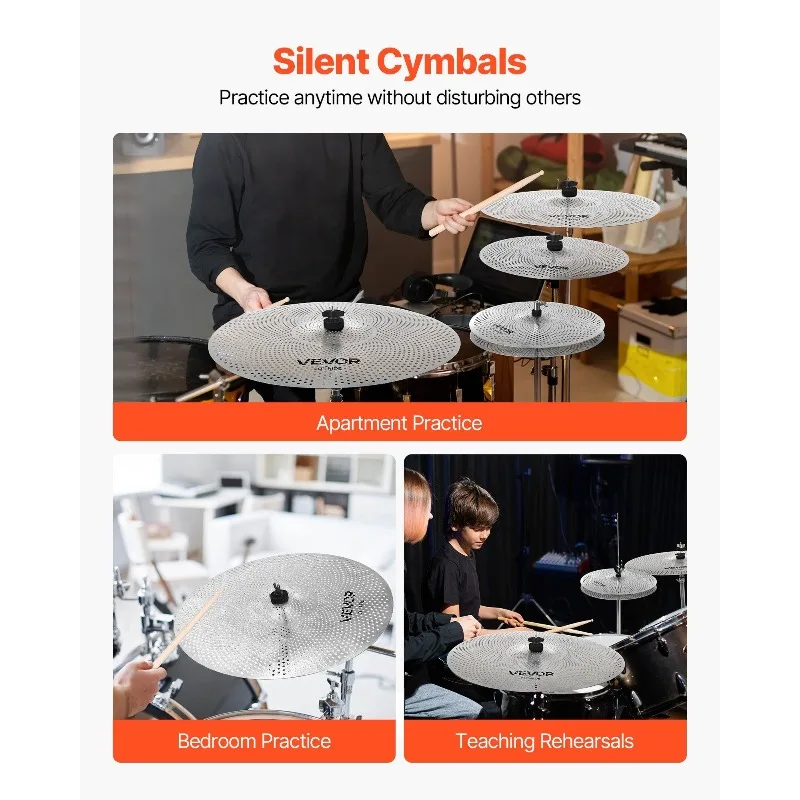 حزمة الصنج منخفضة الحجم 4 قطع 14 16 18 20 بوصة الصنج سبيكة للطبل