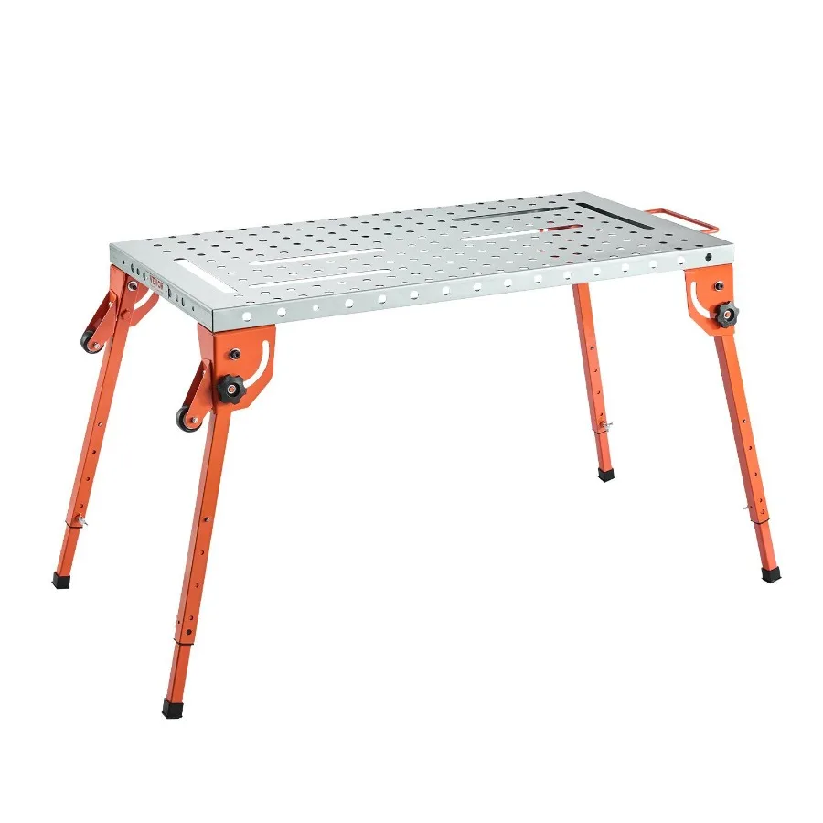 

Welding Table 44 x 21 500LBS Folding Workbench with 4Level Adjustable Height