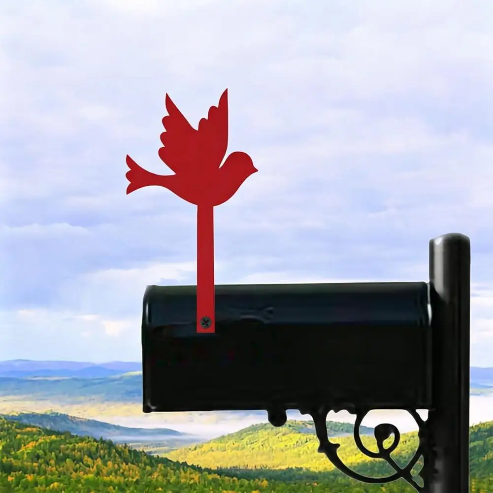 Iron Mailbox Flag Metal Flying Bird Shape Mail Box Stake Sign Decorative Mailbox Flag Replacement for Garden Patio Decoration