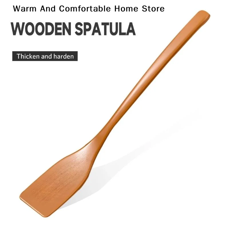 【W】Kitchen Utensils No Stick Wooden Spatula Premium High Heat Wooden Turner Sturdy Versatile Frying Spatula Fried Food