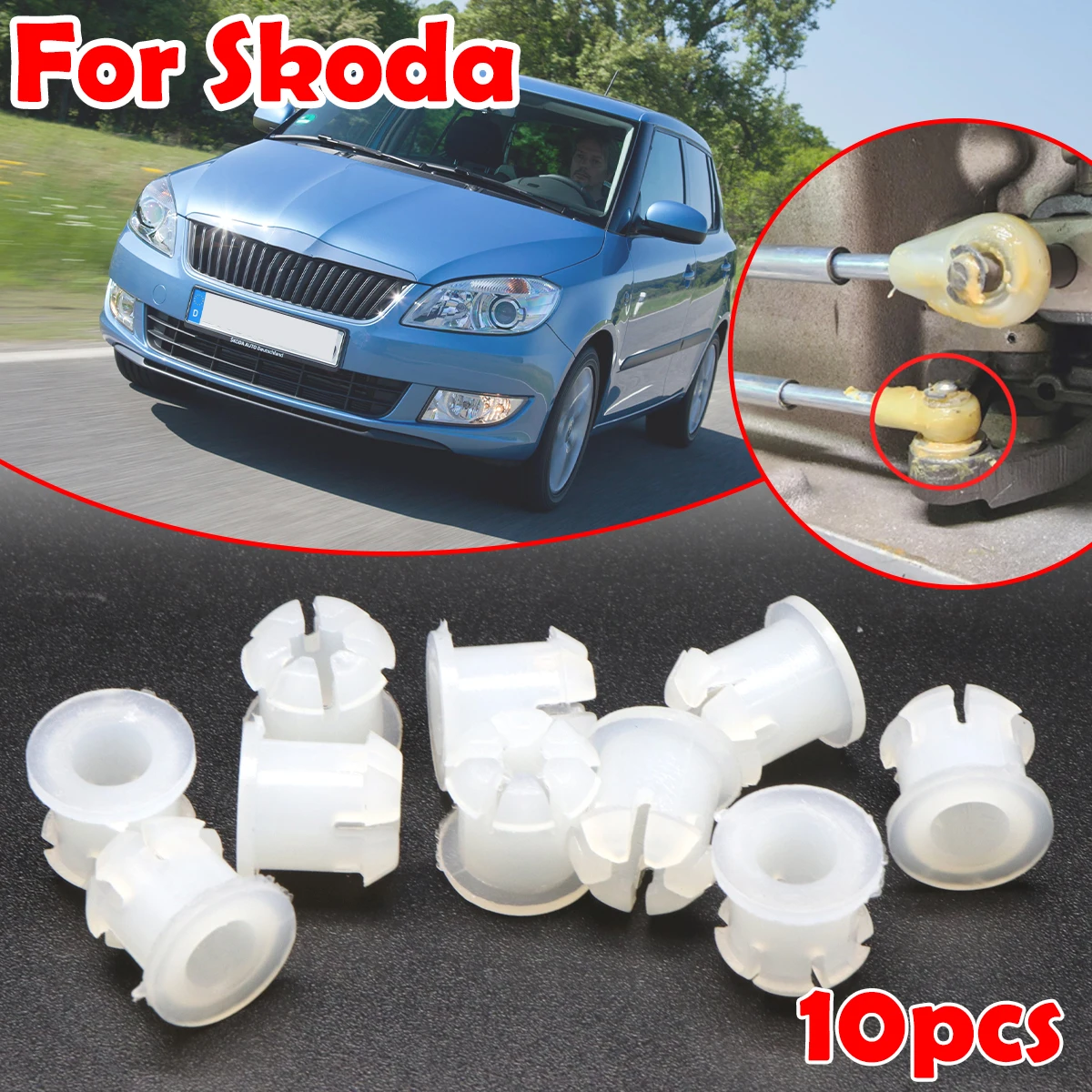 

Car Manual Transmissions Shifter Cable Bushing Rubber Grommet Clip Shift linkage Rod Repair Kit For Skoda FABIA I II OCTAVIA II