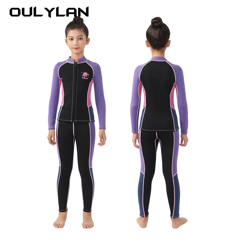 Children's Diving Suit 2.5MM Chloroprene Rubber Split Swimsuit, Warm Long Sleeved Surfing Float Diving Mother Suit