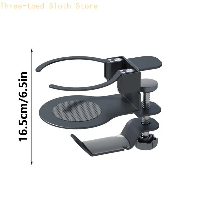 Desk Mount Aluminum Cup Organizers Underdesk Headphone Stand Hanger Full Circles E74A - view 6