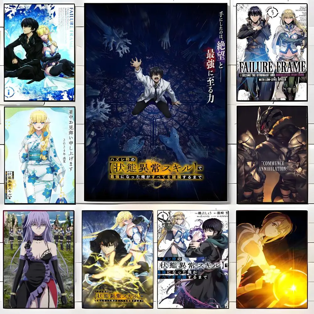 Dark Fantasy Anime F-Failure Frame Poster  Self-adhesive Art Waterproof Paper Sticker Coffee House Bar Room Wall Decor