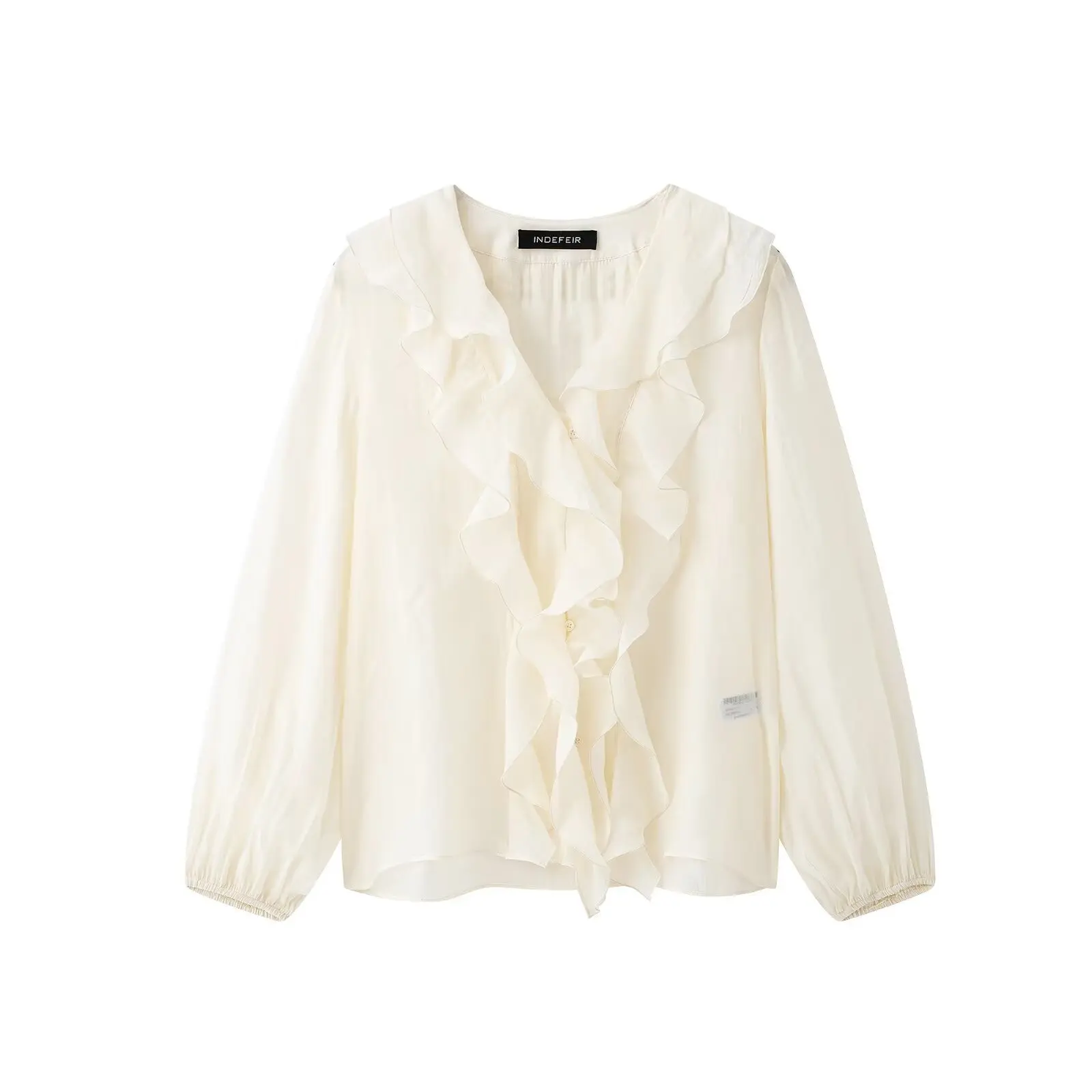 Femmes mode 2025 été empilés chemises décontracté mince à manches longues Y2K haut surdimensionné col en V manches bouffantes Blouses Chic hauts