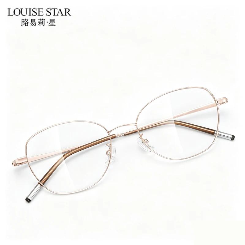 Women's Rose Gold Cat Eye Metal Prescription Glasses for Myopia, Farsightedness, and Astigmatism Customized Lenses