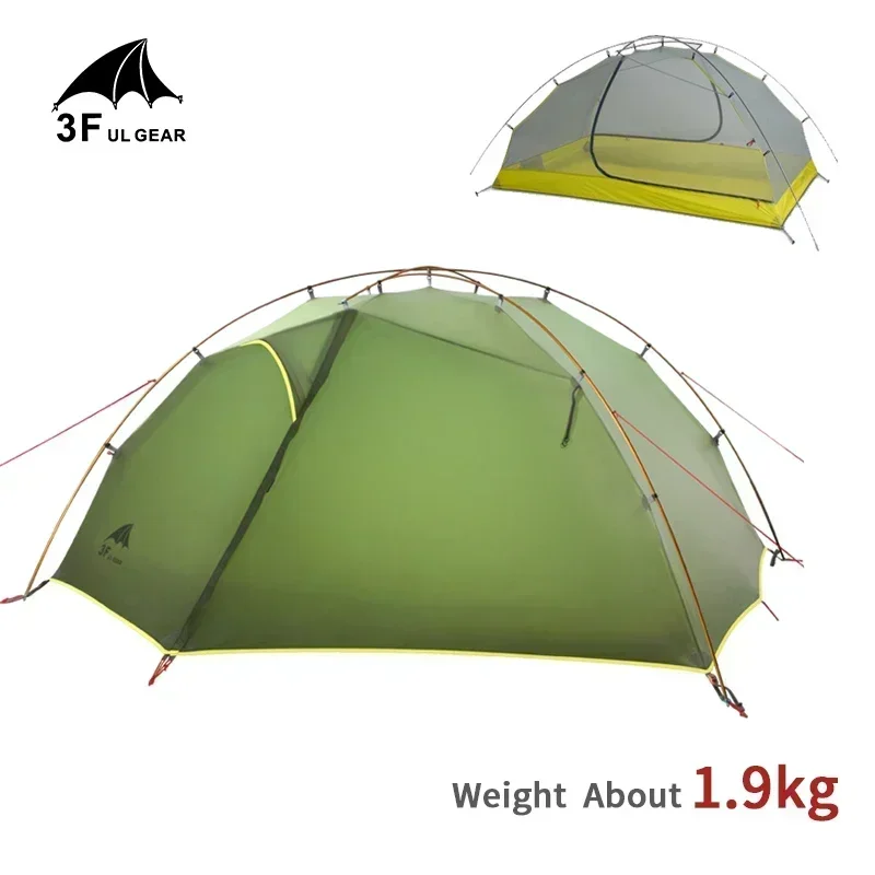 

3F UL GEAR Tent 2 Persons Windproof and Rainproof Camping Tent 15D Silicone Ultralight Outdoor HIking Travel Tent With free Mat