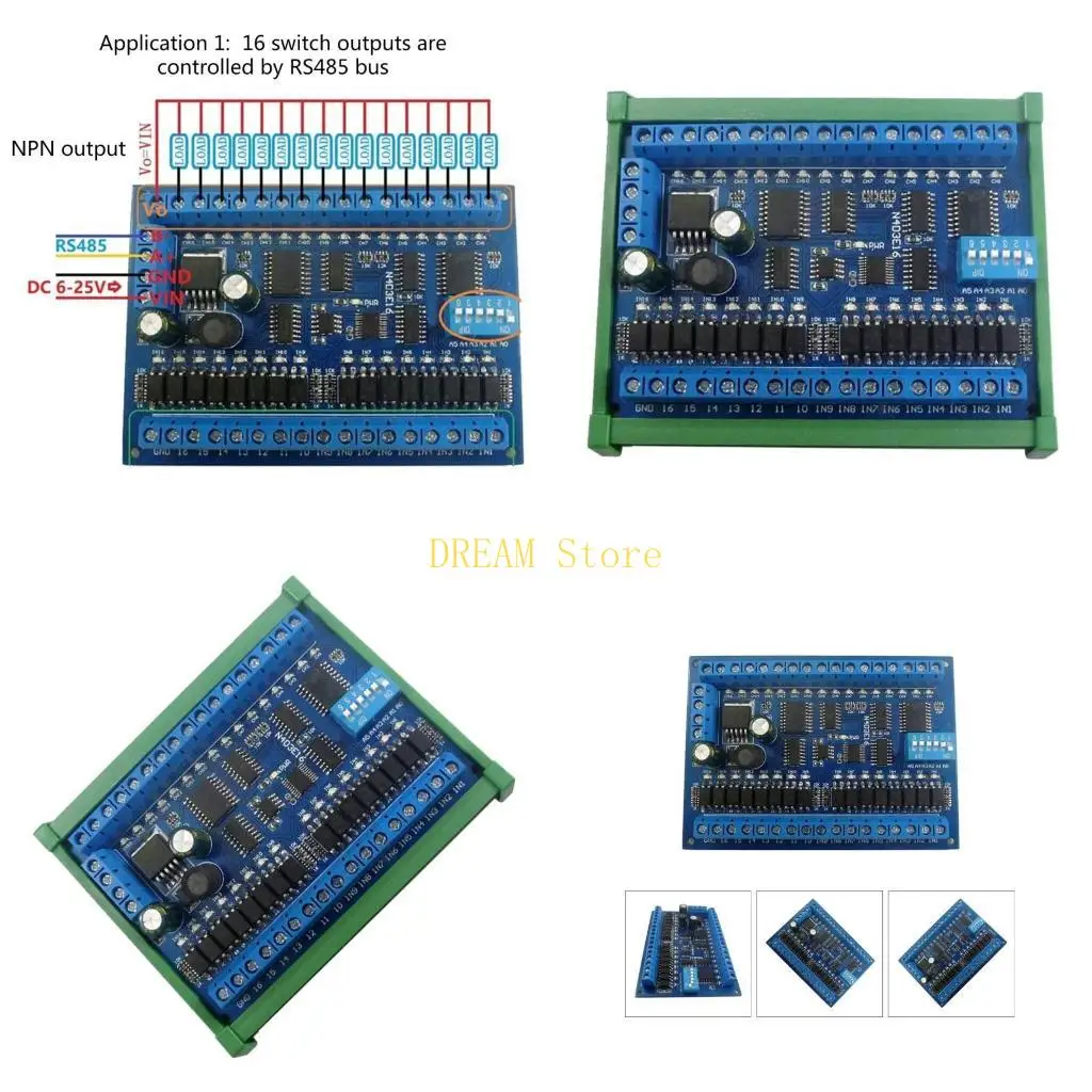 

Плата дистанционного управления RS485, 16 входов, 16 выходных каналов, плата расширения ввода-вывода PLC, лучшая распродажа