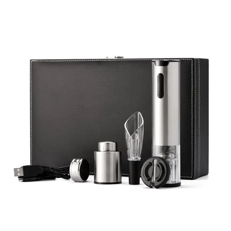 2026 + مجموعة فتاحة زجاجات 5 في 1، صندوق هدايا مجموعة النبيذ متعدد الوظائف قابل لإعادة الشحن