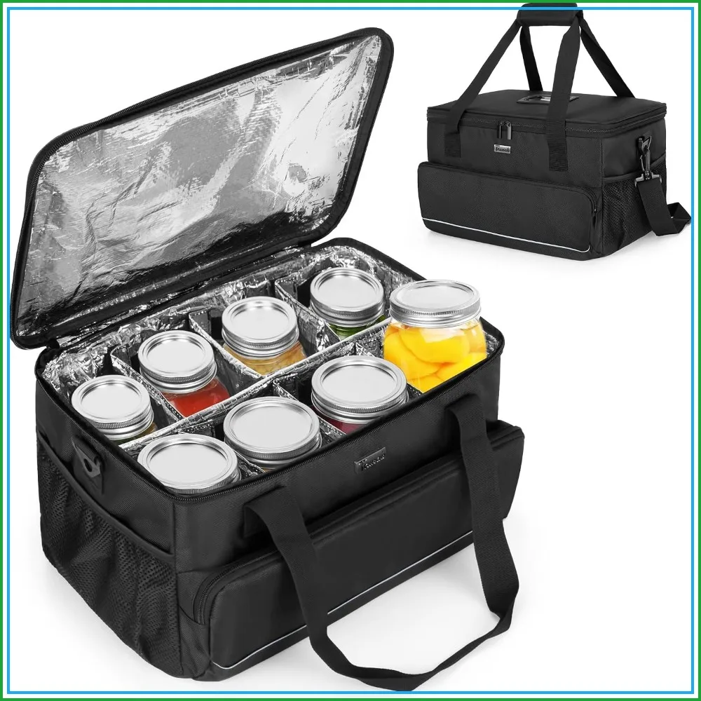 Insulated Mason Jar Storage Bag with Adjustable Dividers