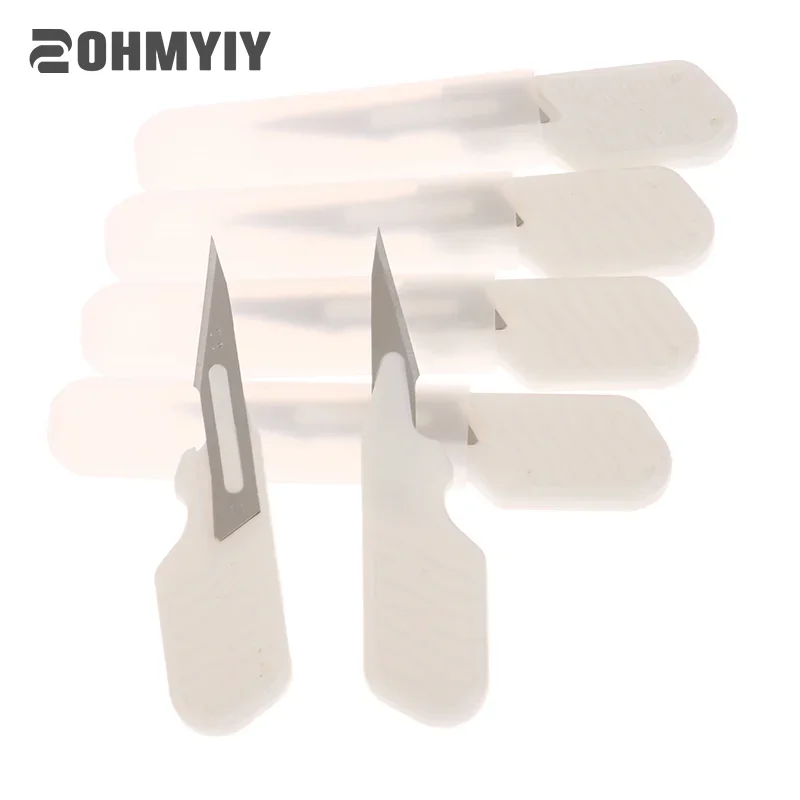

Stainless Steel Carving Scalpel Plastic Short Knife Handle Blades Surgical Medical Practicing Cutting Sculpting Repairing Tool