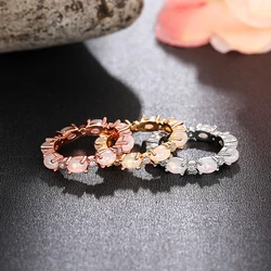 Huitan Imitatie Opaal Belofte Ringen voor Vrouwen Verklaring Vinger Accessoires Dagelijkse Slijtage Party Chic Meisje Ringen Gift Mode-sieraden