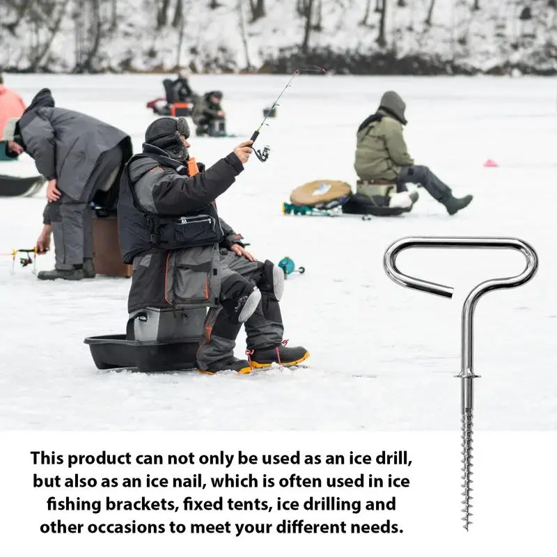 Ice Fishing Tent Nail Metal Tent Stakes Threaded Tent Peg Versatile Ice Fishing Anchors Tool Tent Fixer Accessory For Camping