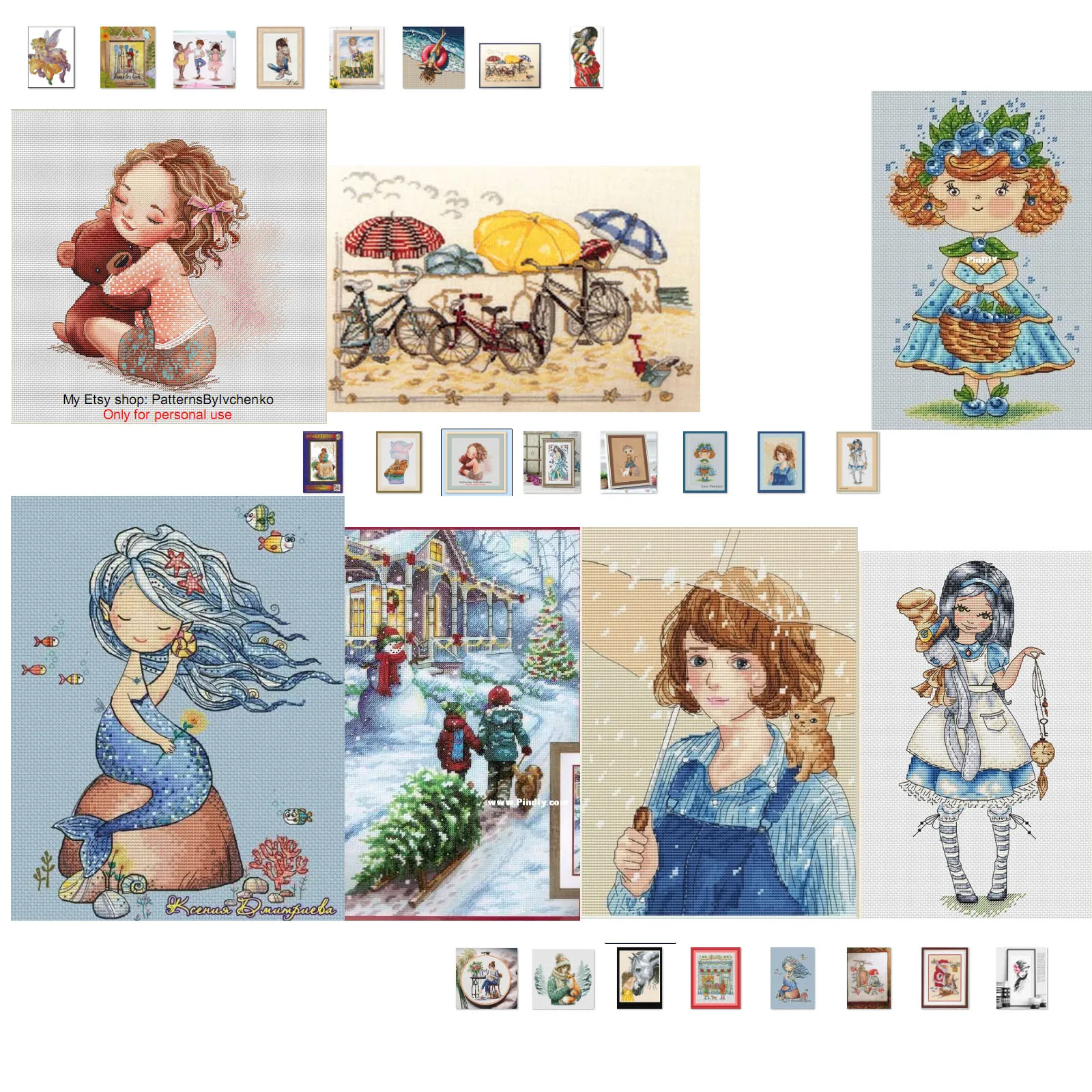 

Embroidery Cross Stitch Kits Craft DIY Needlework Cotton Canvas - Beach Girl 34-32