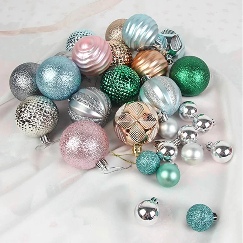 Bolas de Navidad de colores surtidos, adornos para árboles de Navidad, decoraciones colgantes para árboles, regalo de Año Nuevo