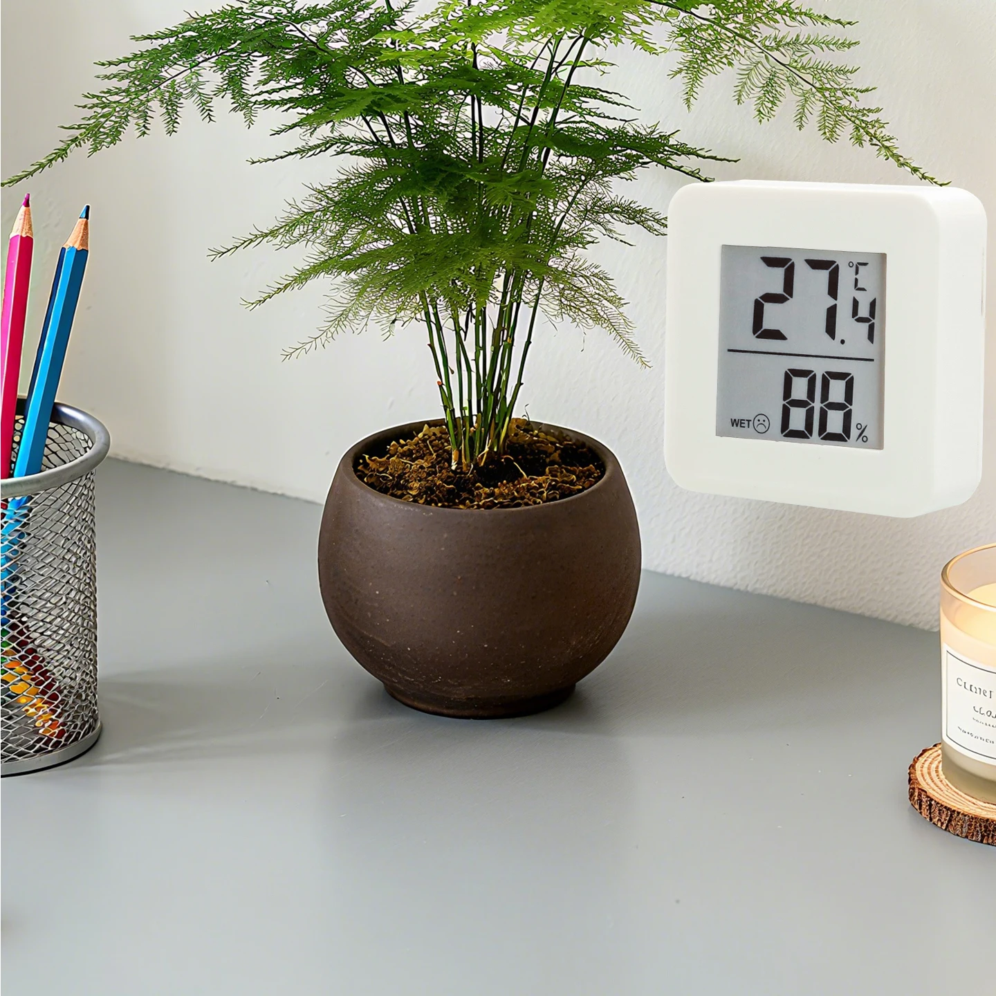 Mini Indoor Home Use Temperature Humidity Meter Baby Room Digital Display Wall Mounted Electronic Thermometer