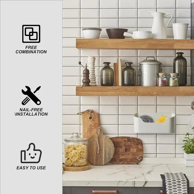 Organizer per porta dell'armadio 2 pezzi Organizer per montaggio a parete adesivo nessuna perforazione richiesta ideale per la cucina della dispensa del bagno all'interno