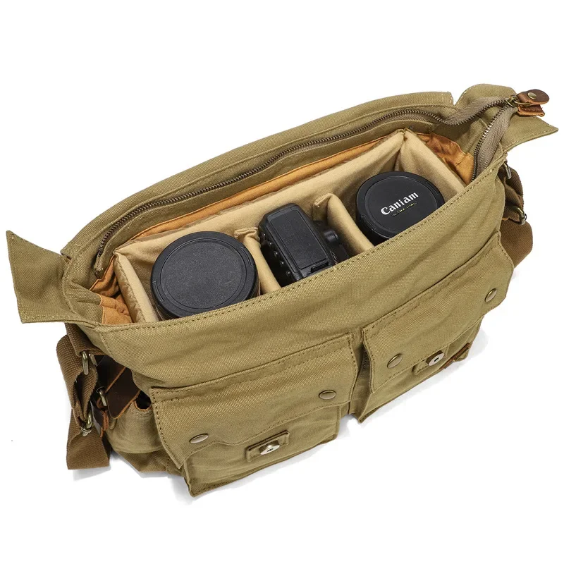 Men's shoulder crossbody canvas bag, SLR photography digital camera bag SLR camera Canon