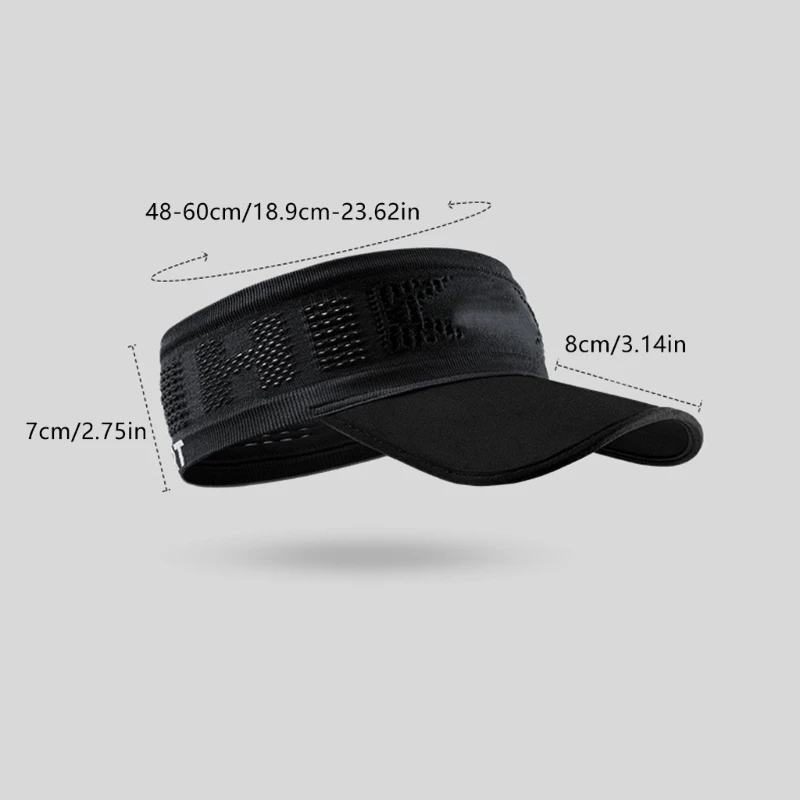 قبعة رياضية للجري في الهواء الطلق بحزام ناعم للحماية من الشمس، شريط مطاطي