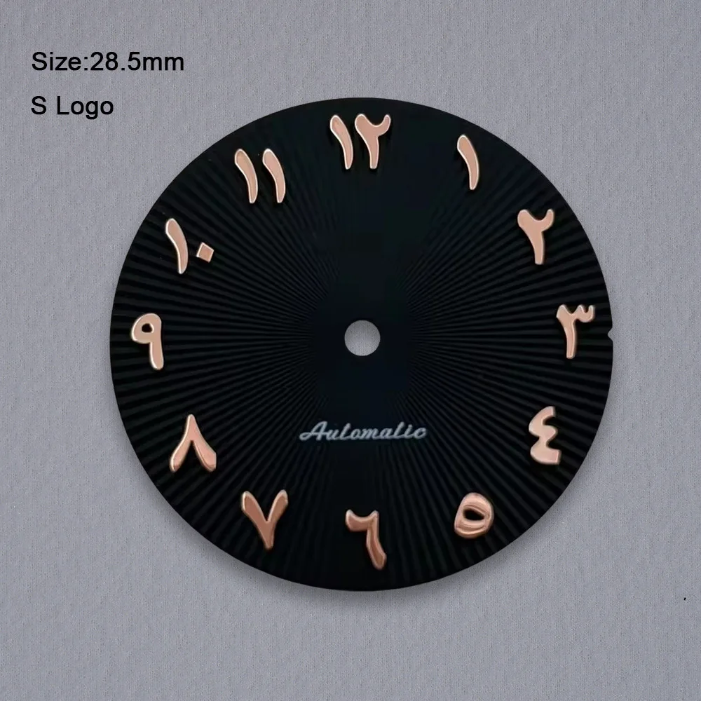 High Quality 28.5mm S Logo Arab Dial Suitable For NH35/NH36/7S/4R Japan Automatic Movement Lines Watch Modification Accessories