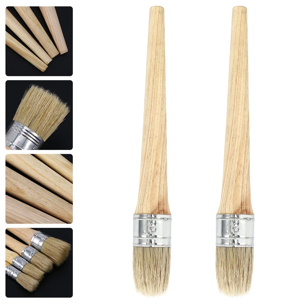 Natural Bristle Hair Brush Round Paint Varnishes Household Practical Professional Wall