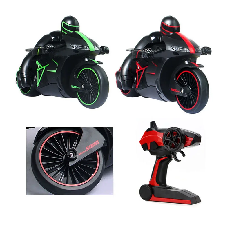 2.4G Radio RC Rechargeable Motorcycle With Cool Light High Speed RC Motorbike Kid Stunt Remote Control Motorcycle Model Toy Gift