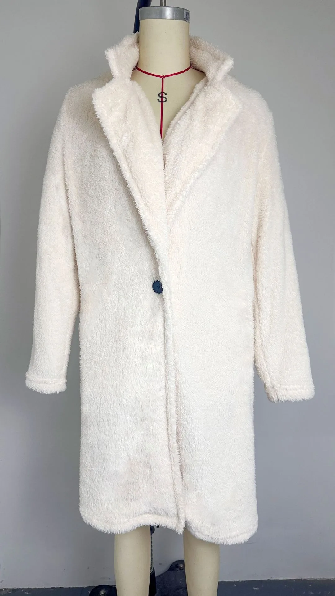 2024 herbst und Winter Neue frauen Woolen Lange ärmeln Jacke Langen Abschnitt Revers Plüsch Top Weibliche – Detail 3