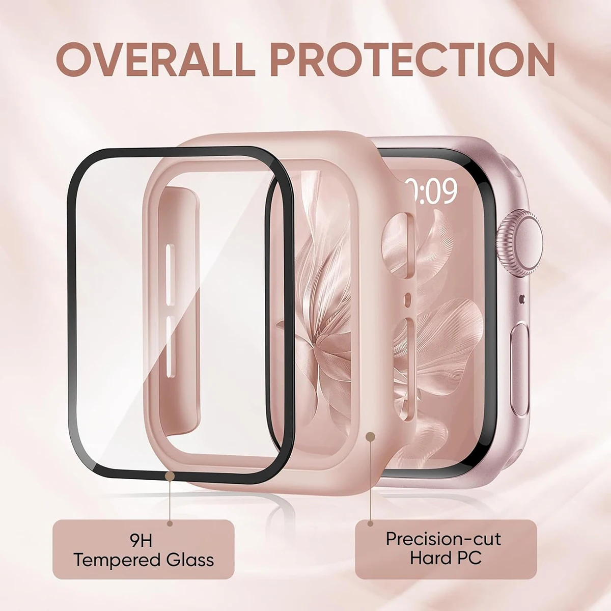 for Apple iWatch series 11 10 9 8 7 6 5 4 SE, 40/41/42/44/45/46mm soft and breathable woven nylon strap+matte case combination