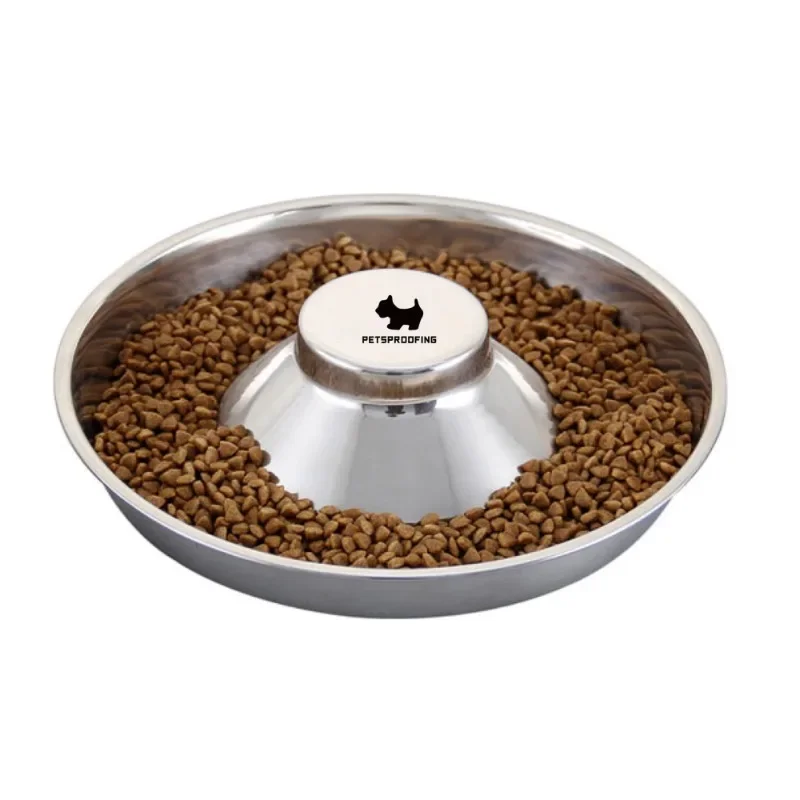 

Novelty Designed Custom Logo round shape Anti-slip pads bottom stainless steel dog bowl manufacturer pet