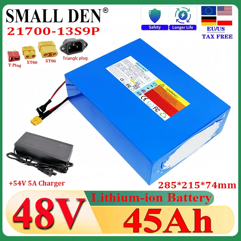 48V 45AH 13S9P 21700 lithium battery pack with built-in BMS electric tool 0-2500W power motor rechargeable battery