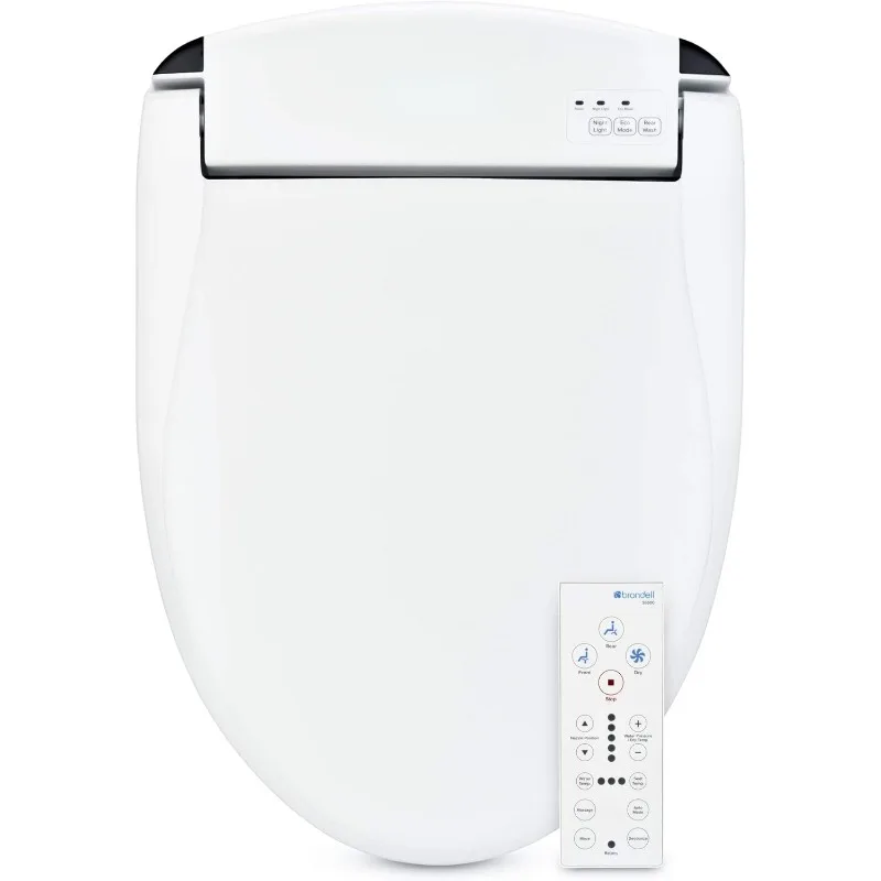 Swash SE600 Bidet Toilet Seat, Fits Elongated Toilets, White - Oscillating Stainless-Steel Nozzle, Warm Air Dryer, Ambient