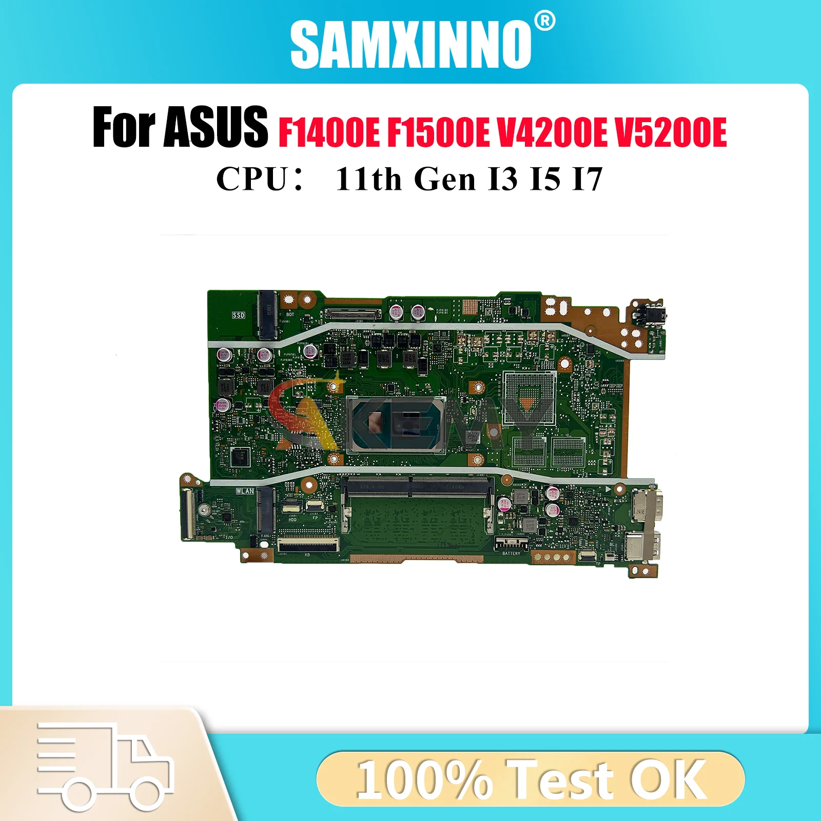 

Материнская плата для ноутбука X415EA для ASUS VivoBook X415E F1500E F1400E V5200E V4200E X415EA X415EP X415EQ с процессором I3 I5 I7