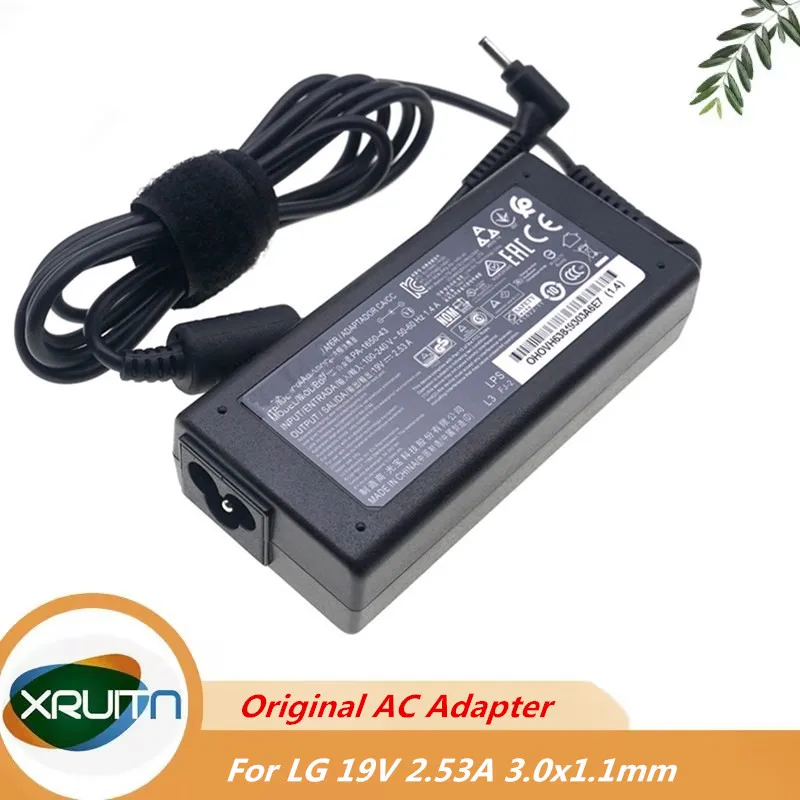 

Оригинальный новый адаптер питания 19V 2.53A для LG gram 17Z90N-R.AAC8U1 17Z990-R.AAS7U1 ADS-48MS-19-2 19048E PA-1650-43.