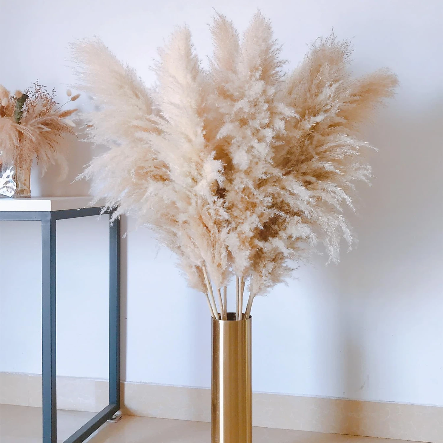 

Beautiful Beige Tall Pampas Grass - 10pieces of Large Fluffy Natural Dried Pampas Grass for Country Wedding Decor (10 pieces) Na