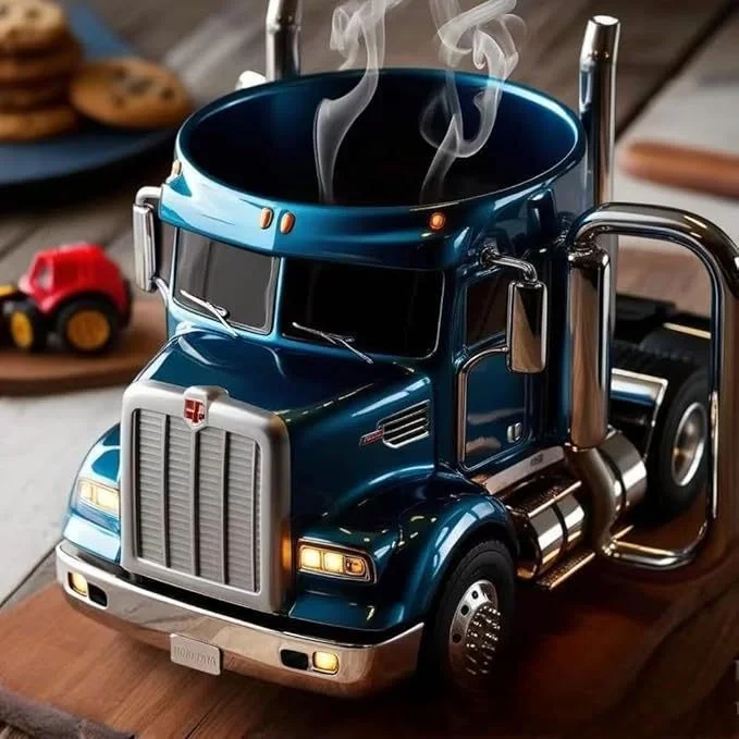 Creative Semi-Truck Coffee Mugs 11oz  Durable Truck Coffee Mug Semi-trailer Shaped Cup  Semi-Truck Resin Ornaments For Gift