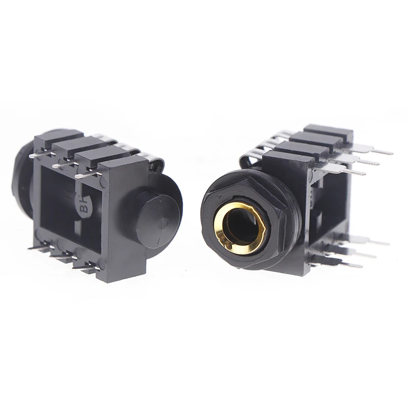 5PCS PCB Panel Mount 6 Pin 1/4" 6.35mm Female Stereo Headphone Jacks Socket Phone Jack Stereo Type Audio Jack