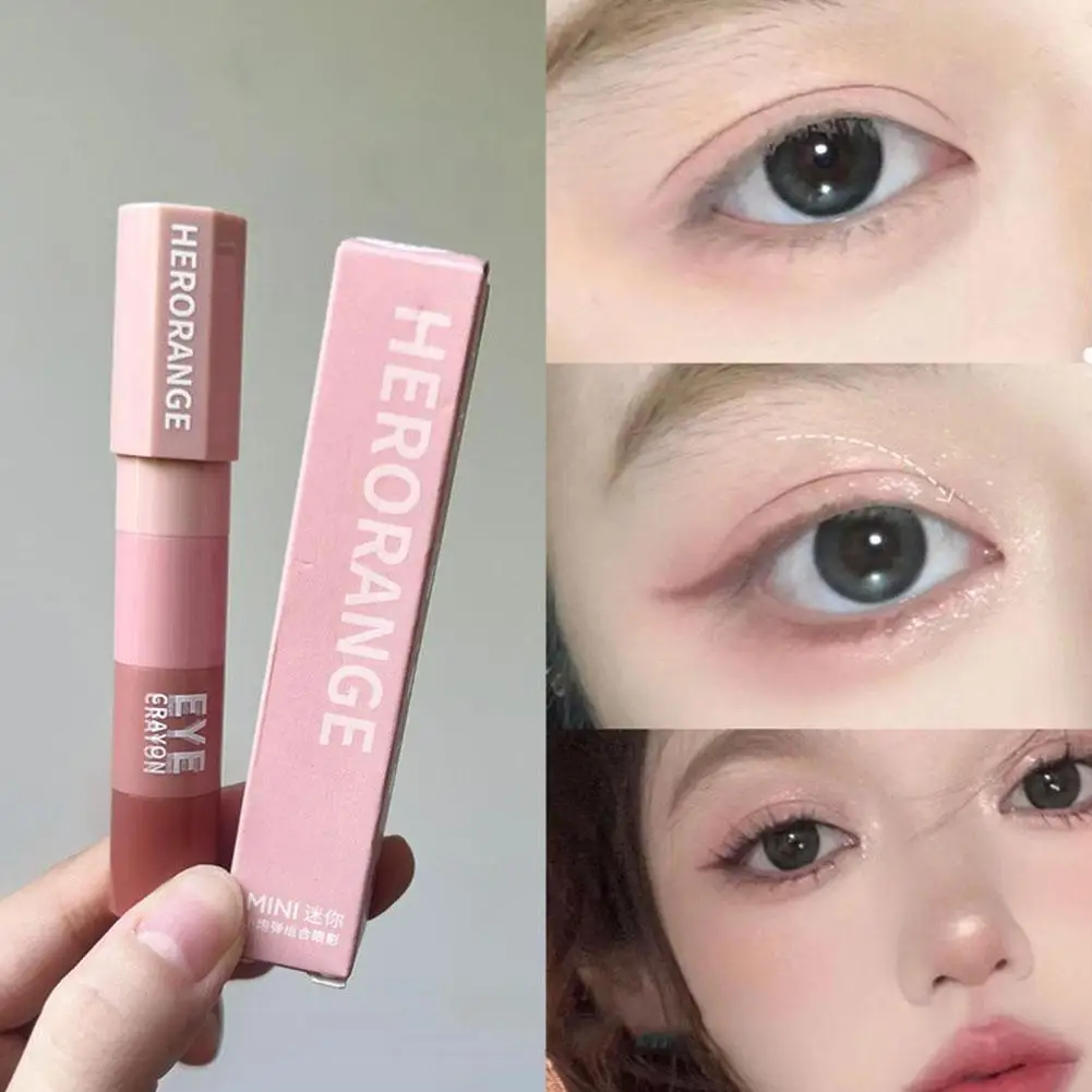 Four-colour Lazy Eyeshadow Stick Highlighting And Contouring Eyeshadow Blush All-in-one Makeup Stick Pearlescent Fine Flash