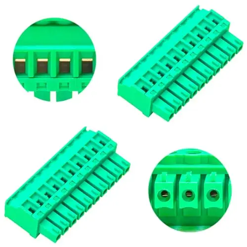 

3.81mm Phoenix Connector 10 Pin, Green PCB Screw Terminal Block Connector Screw Connection (1Pcs 3.81M-ZK-10P)