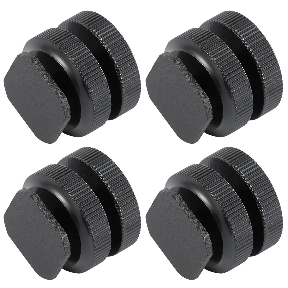 

4pcs Hot Mount Adapter Aluminum Alloy Flash Shoe Mount For Camera Tripod Screw, Cold Shoe Adapter Dual 1/4 Inch